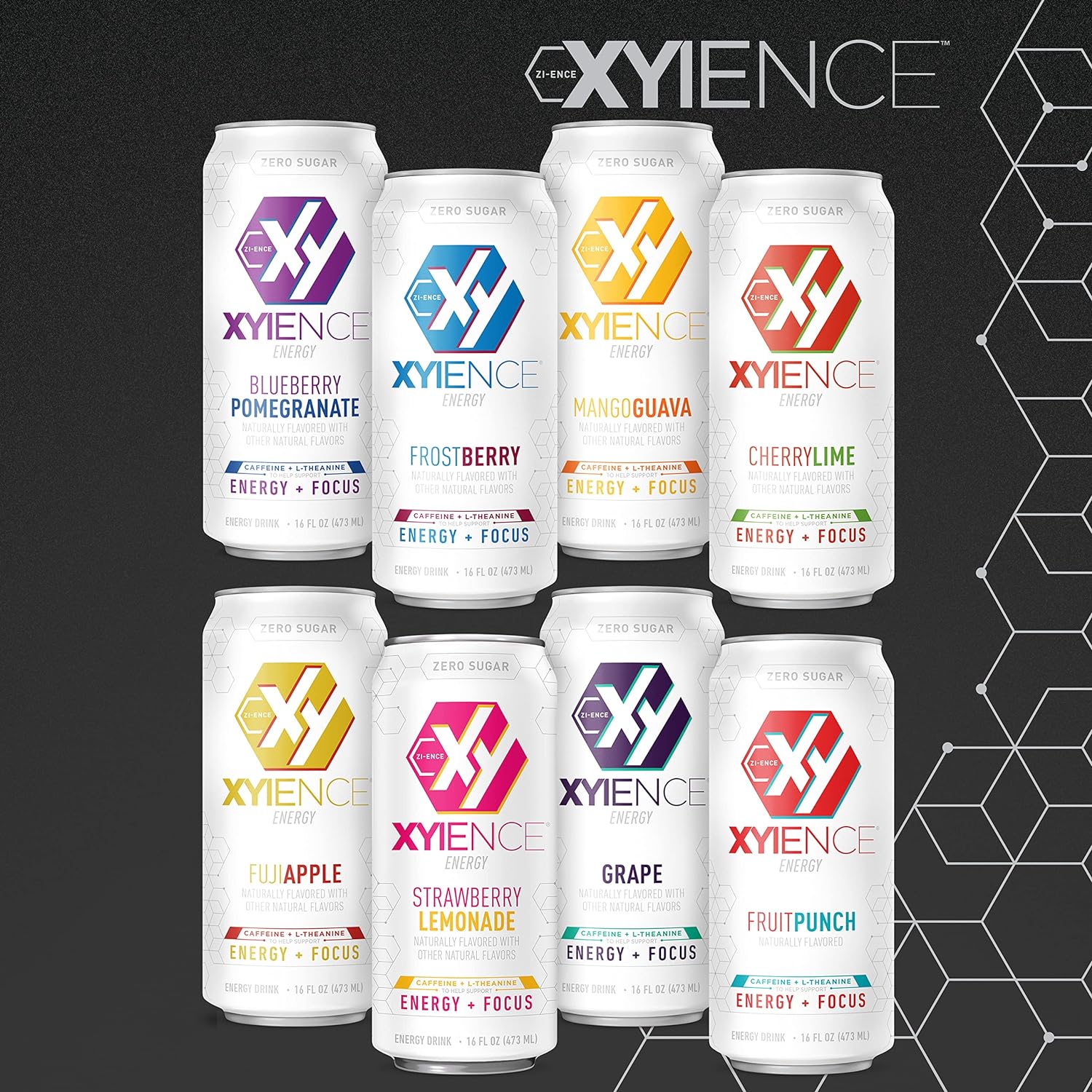 XYIENCE Energy Drink | Frost Berry Blast | Sugar Free | Zero Calories | Natural Flavors | Vitamin Fortified | 16 Ounce (Pack of 12) - Image 5
